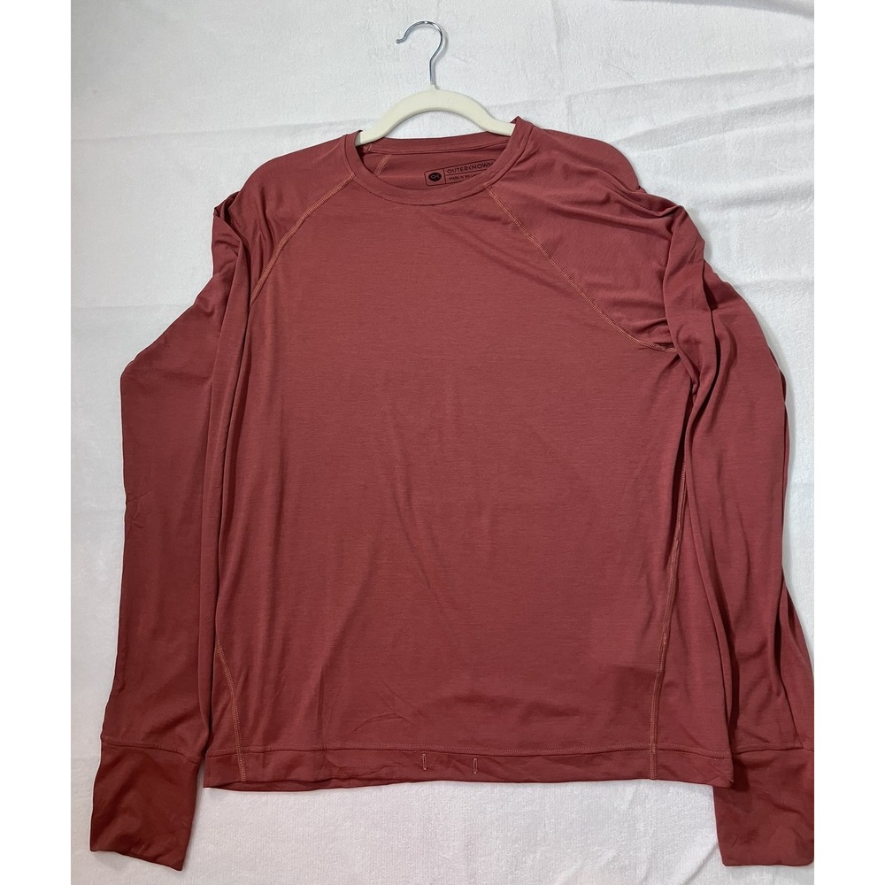 Outerknown Mens Sun Shirt Medium Mineral Red Long Sleeve Performance Shirt Surf